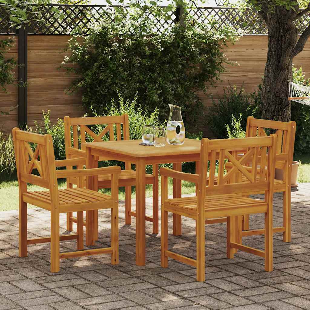 Garten Essgruppe 5 pcs Braun Massivholz Akazie