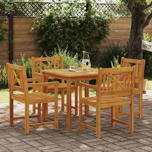 Garten Essgruppe 5 pcs Braun Massivholz Akazie