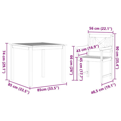 Garten Essgruppe 5 pcs Braun Massivholz Akazie