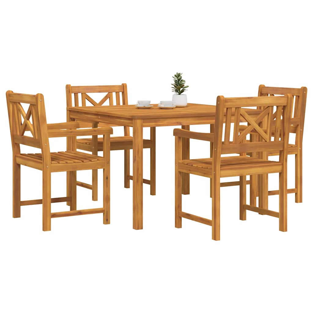 Garten Essgruppe 5 pcs Braun Massivholz Akazie
