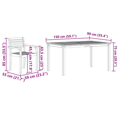 Garten Essgruppe 5 pcs Braun Akazie Massivholz