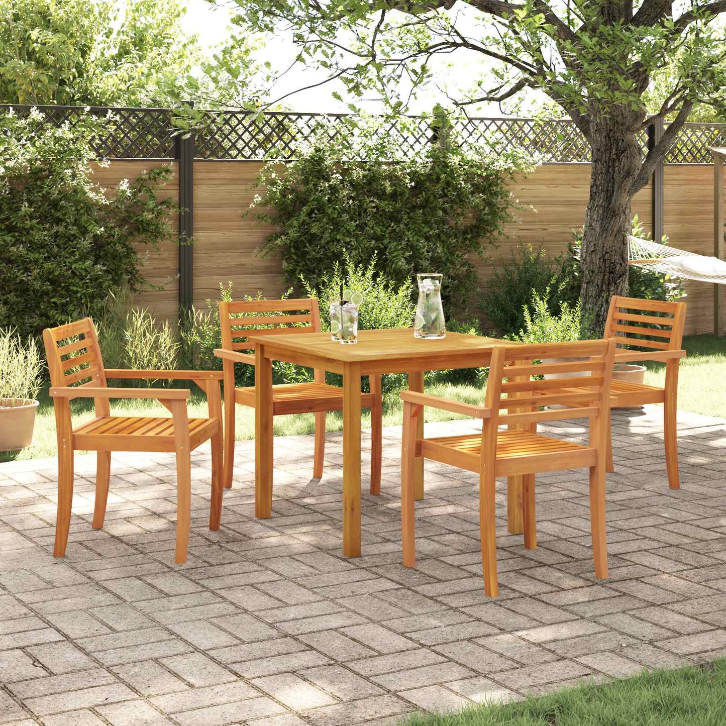 Garten Essgruppe 5 pcs Braun Akazie Massivholz