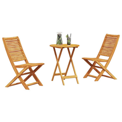 Klapp Bistro Set 3 pcs Braun Akazie Massivholz