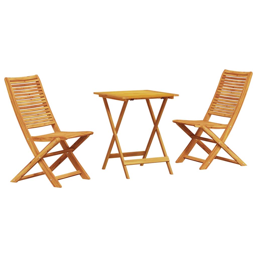 Klapp Bistro Set 3 pcs Braun Akazie Massivholz