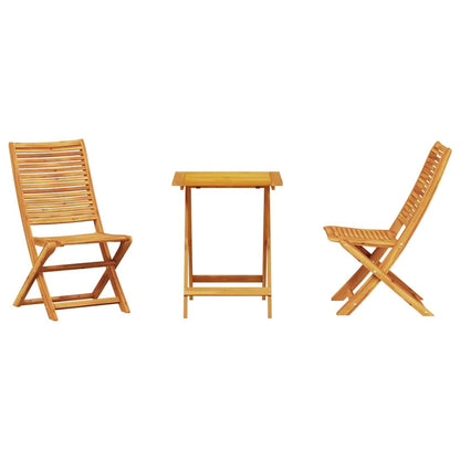 Klapp Bistro Set 3 pcs Braun Akazie Massivholz