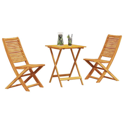 Klapp Bistro Set 3 pcs Braun Akazie Massivholz