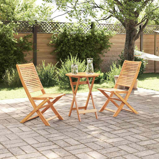 Klapp Bistro Set 3 pcs Braun Akazie Massivholz