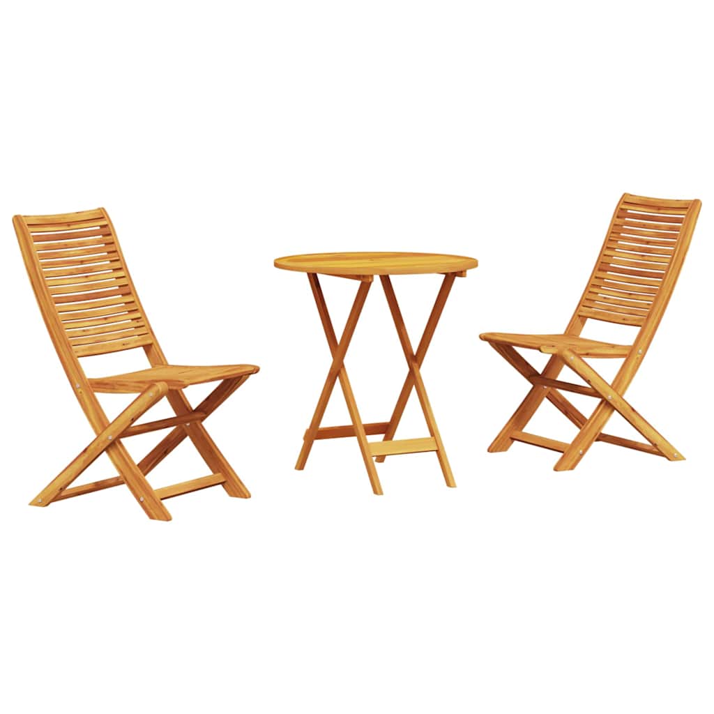 Klapp Bistro Set 3 pcs Braun Akazie Massivholz