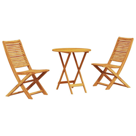 Klapp Bistro Set 3 pcs Braun Akazie Massivholz