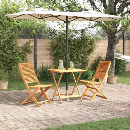 Klapp Bistro Set 3 pcs Braun Akazie Massivholz