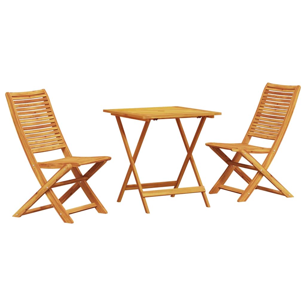 Klapp Bistro Set 3 pcs Braun Akazie Massivholz