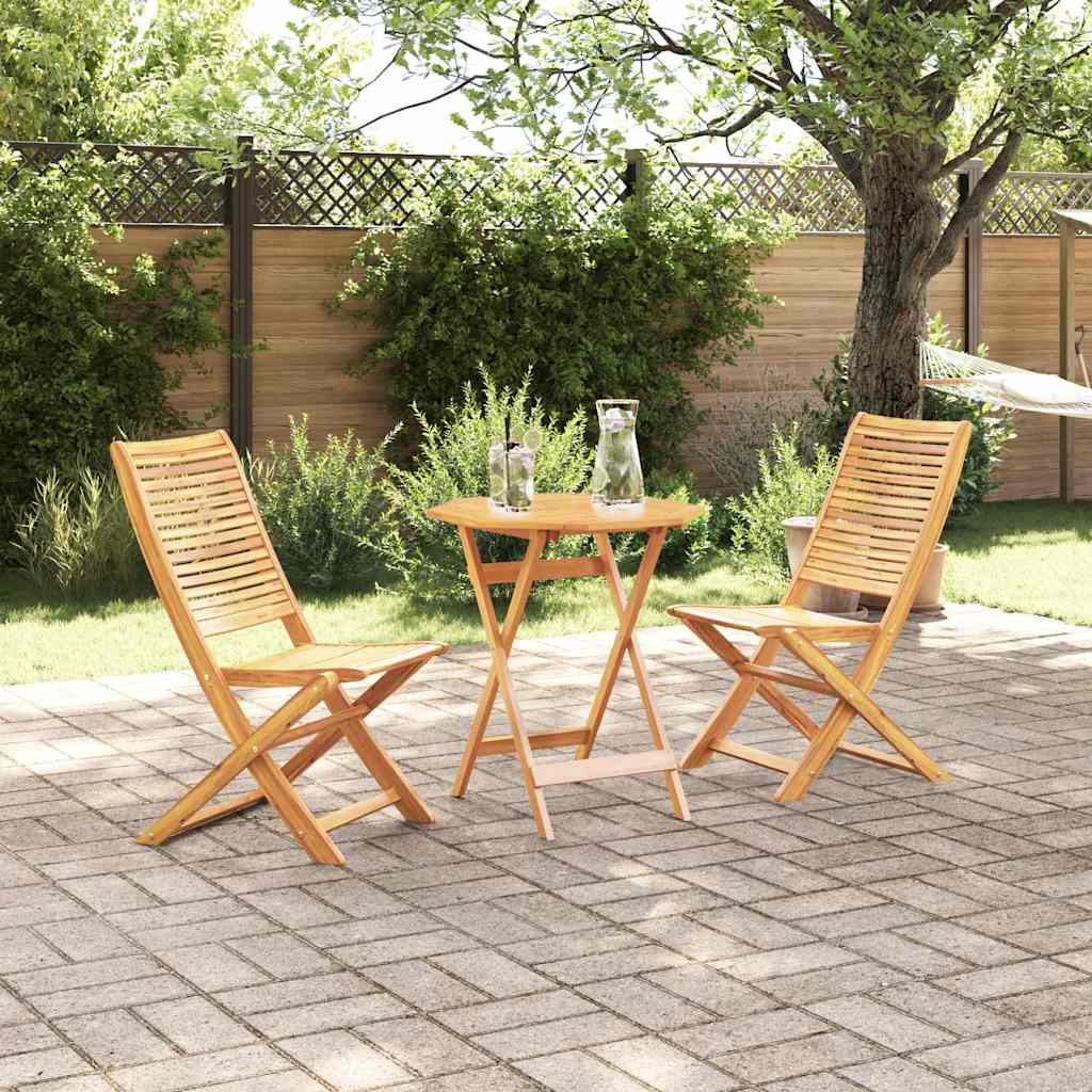 Klapp Bistro Set 3 pcs Braun Akazie Massivholz