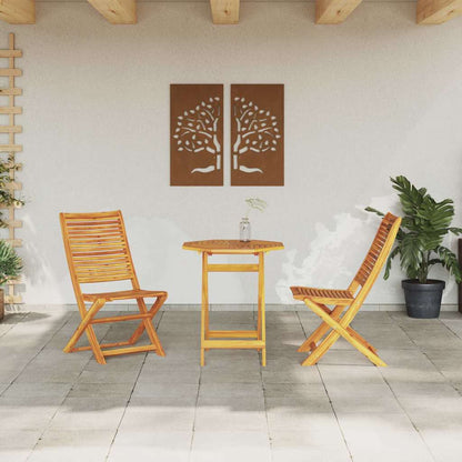 Klapp Bistro Set 3 pcs Braun Akazie Massivholz