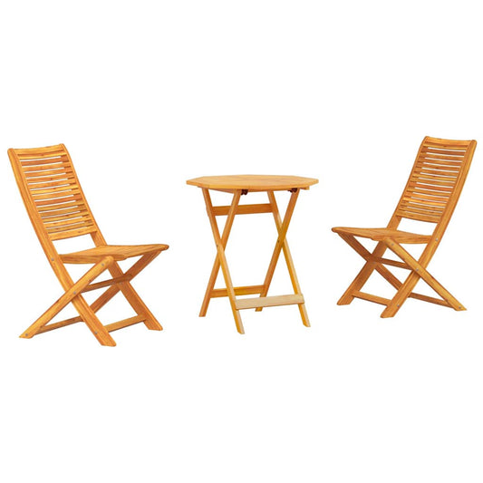 Klapp Bistro Set 3 pcs Braun Akazie Massivholz