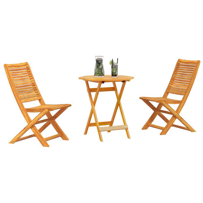 Klapp Bistro Set 3 pcs Braun Akazie Massivholz