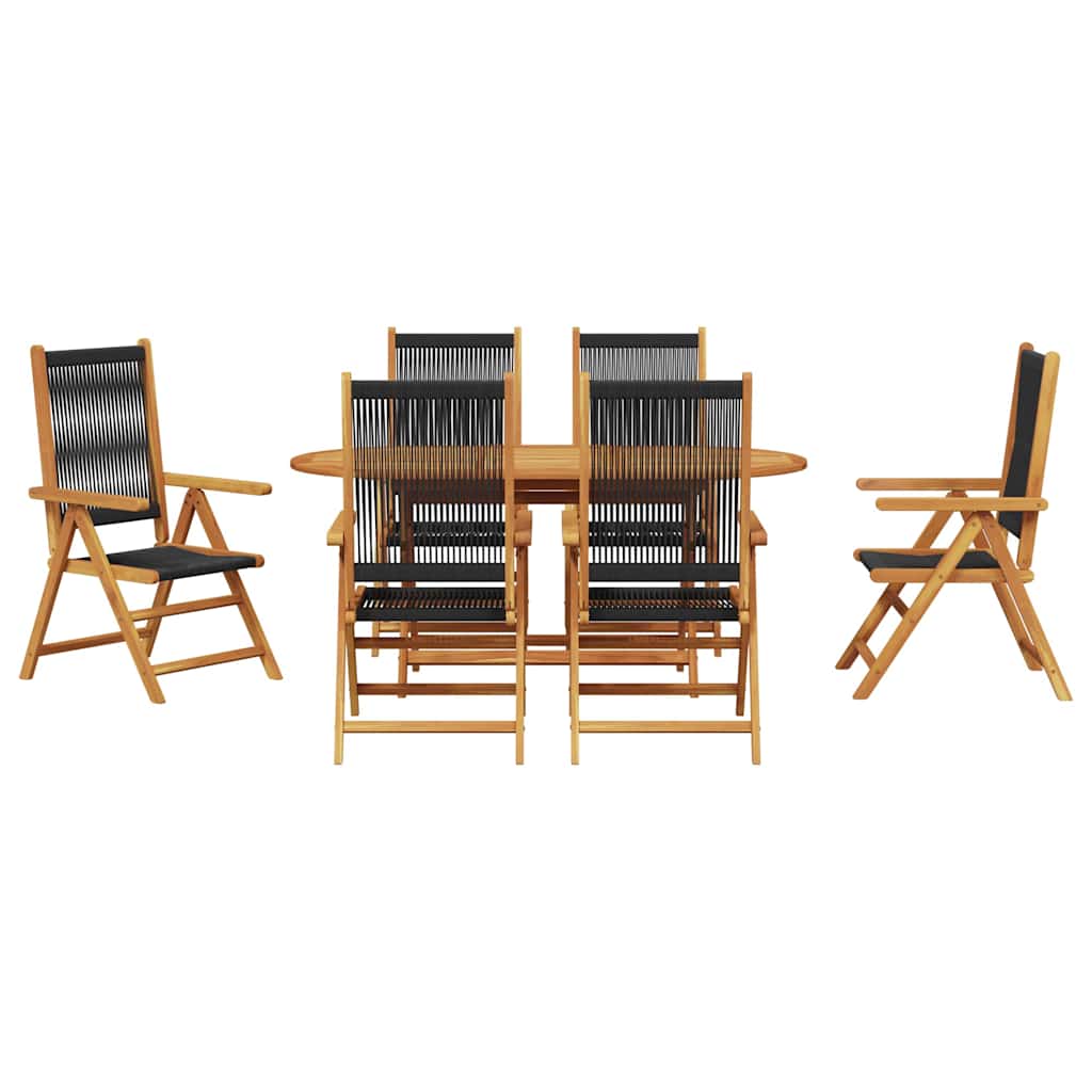 Garten Essgruppe 7 pcs Schwarz