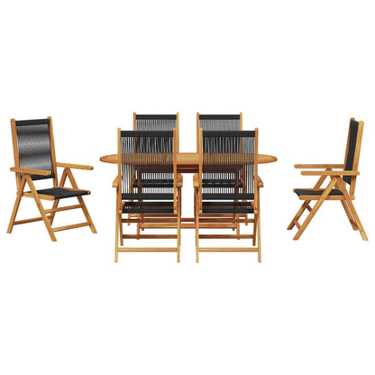 Garten Essgruppe 7 pcs Schwarz