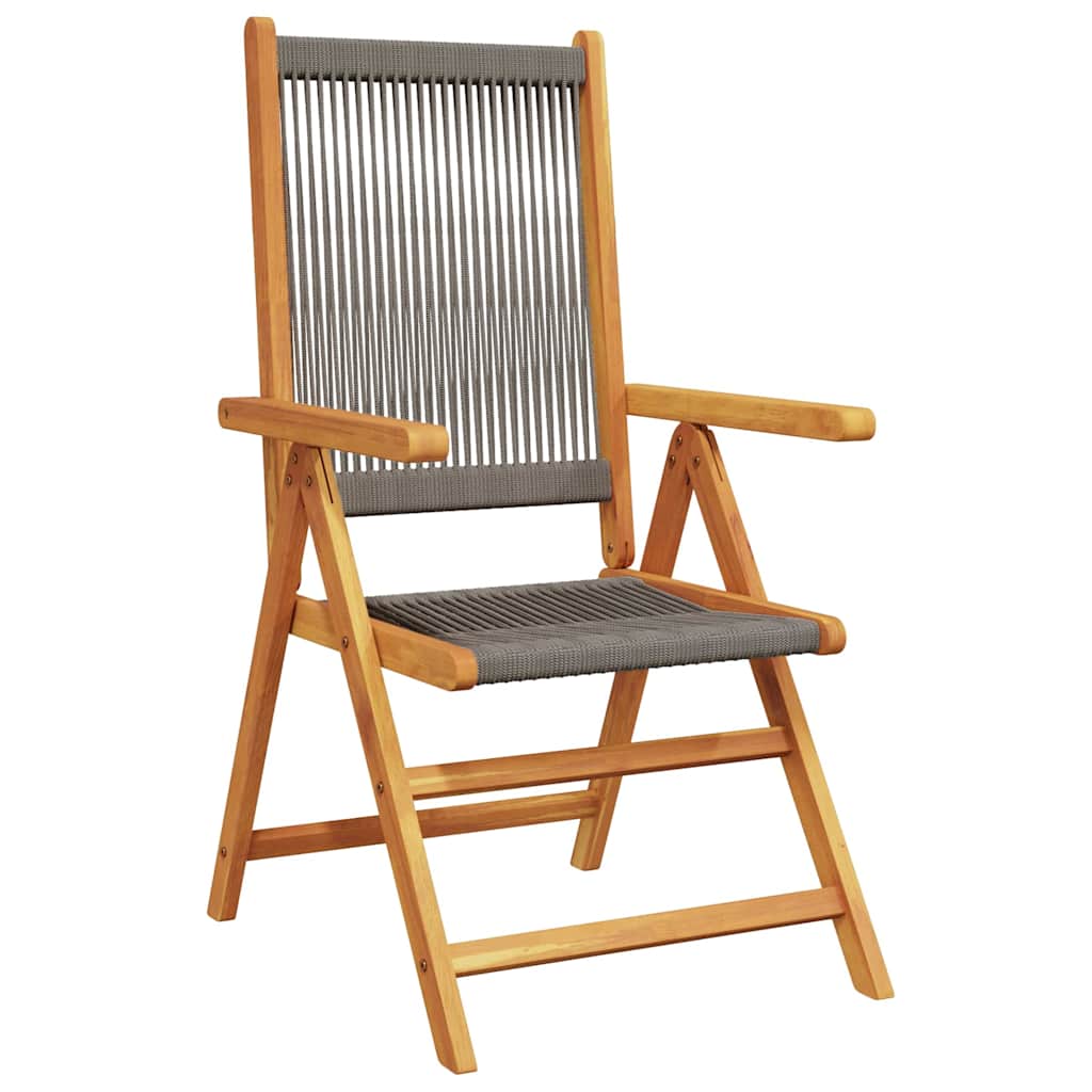 Garten Essgruppe 5 pcs Grau Massives Akazienholz und Polyrattan