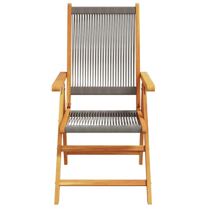 Garten Essgruppe 7 pcs Grau Massives Akazienholz und Polyrattan