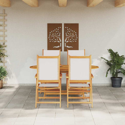 Garten Essgruppe 5 pcs Cremeweiß Akazie Massivholz
