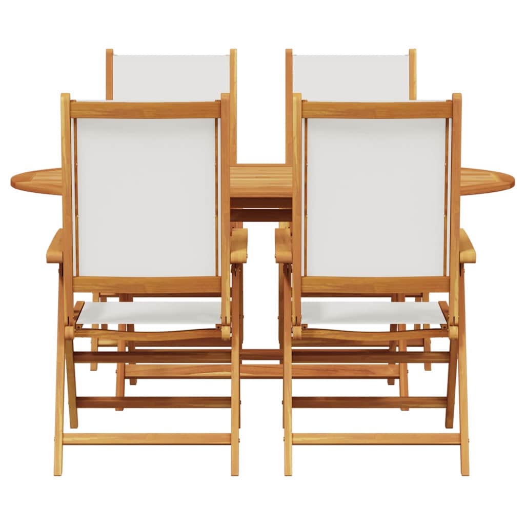 Garten Essgruppe 5 pcs Cremeweiß Akazie Massivholz