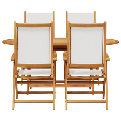 Garten Essgruppe 5 pcs Cremeweiß Akazie Massivholz