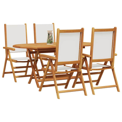 Garten Essgruppe 5 pcs Cremeweiß Akazie Massivholz