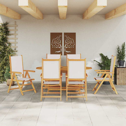 Garten Essgruppe 7 pcs Cremeweiß Akazie Massivholz