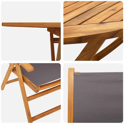 Garten Essgruppe 5 pcs Anthrazit Akazie Massivholz