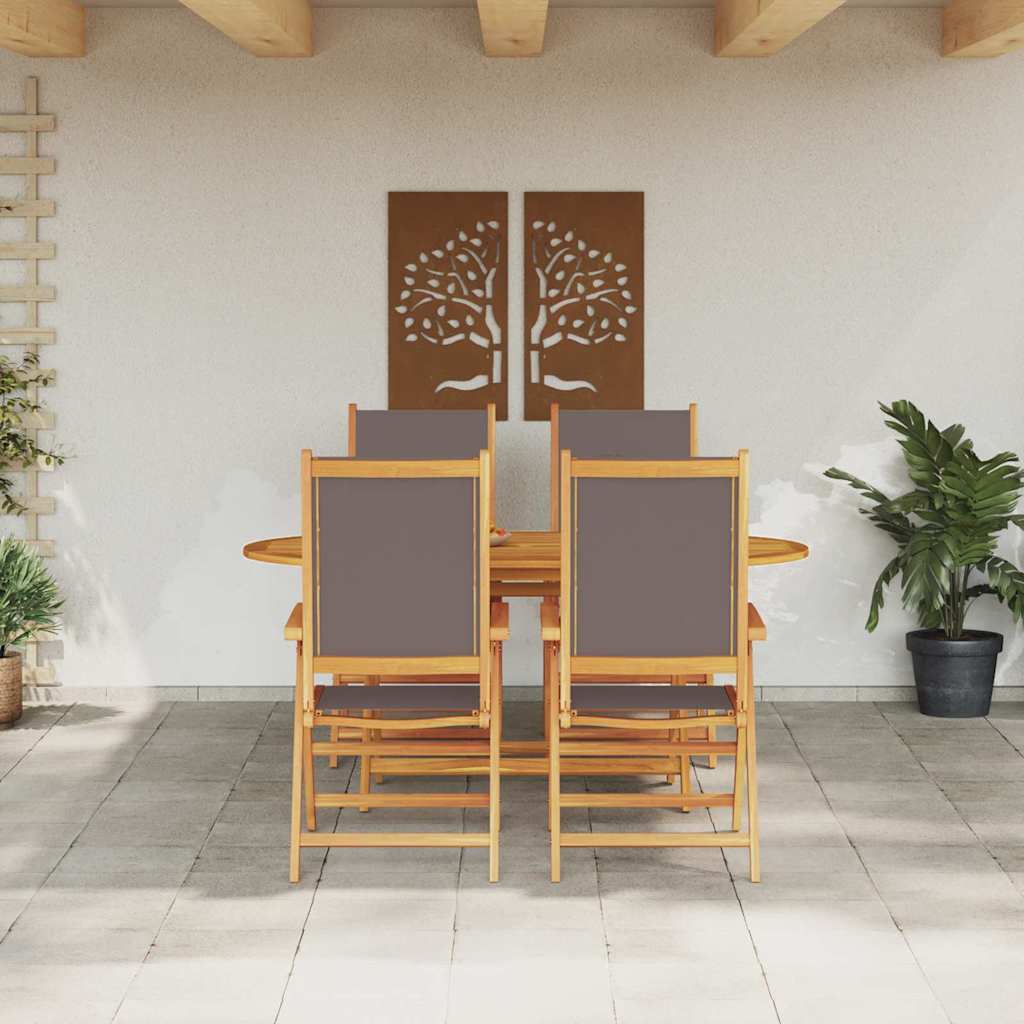 Garten Essgruppe 5 pcs Anthrazit Akazie Massivholz
