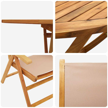 Garten Essgruppe 5 pcs Taupe Akazie Massivholz