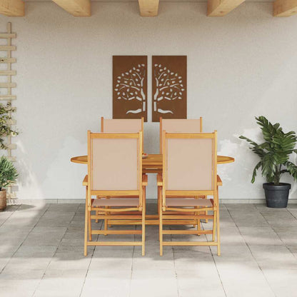 Garten Essgruppe 5 pcs Beige Akazie Massivholz