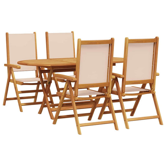 Garten Essgruppe 5 pcs Beige Akazie Massivholz