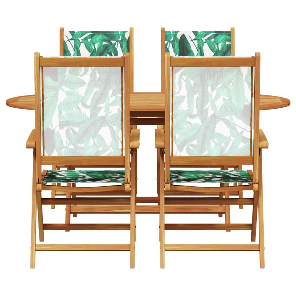 Garten Essgruppe 5 pcs Blattmuster Akazie Massivholz