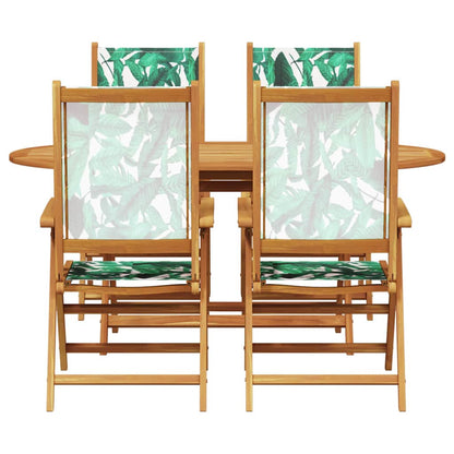 Garten Essgruppe 5 pcs Blattmuster Akazie Massivholz