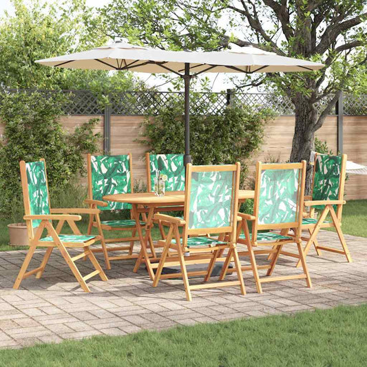 Garten Essgruppe 7 pcs Blattmuster Akazie Massivholz