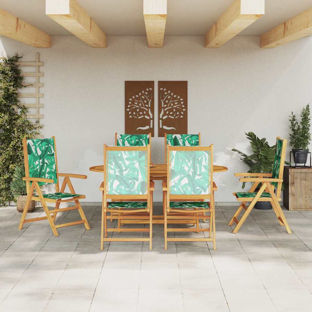 Garten Essgruppe 7 pcs Blattmuster Akazie Massivholz
