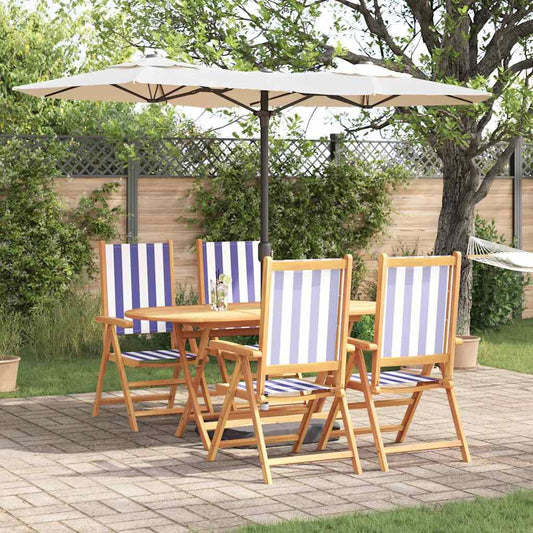 Garten Essgruppe 5 pcs Blau und weiß Akazie Massivholz