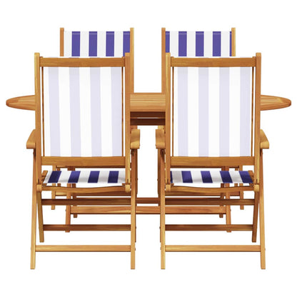 Garten Essgruppe 5 pcs Blau und weiß Akazie Massivholz