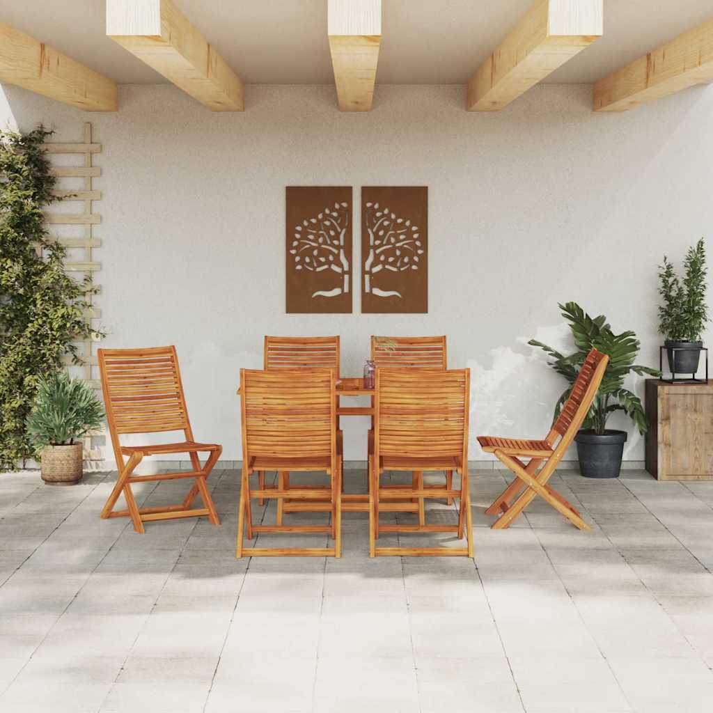 Garten Essgruppe 7 pcs Braun Akazie Massivholz