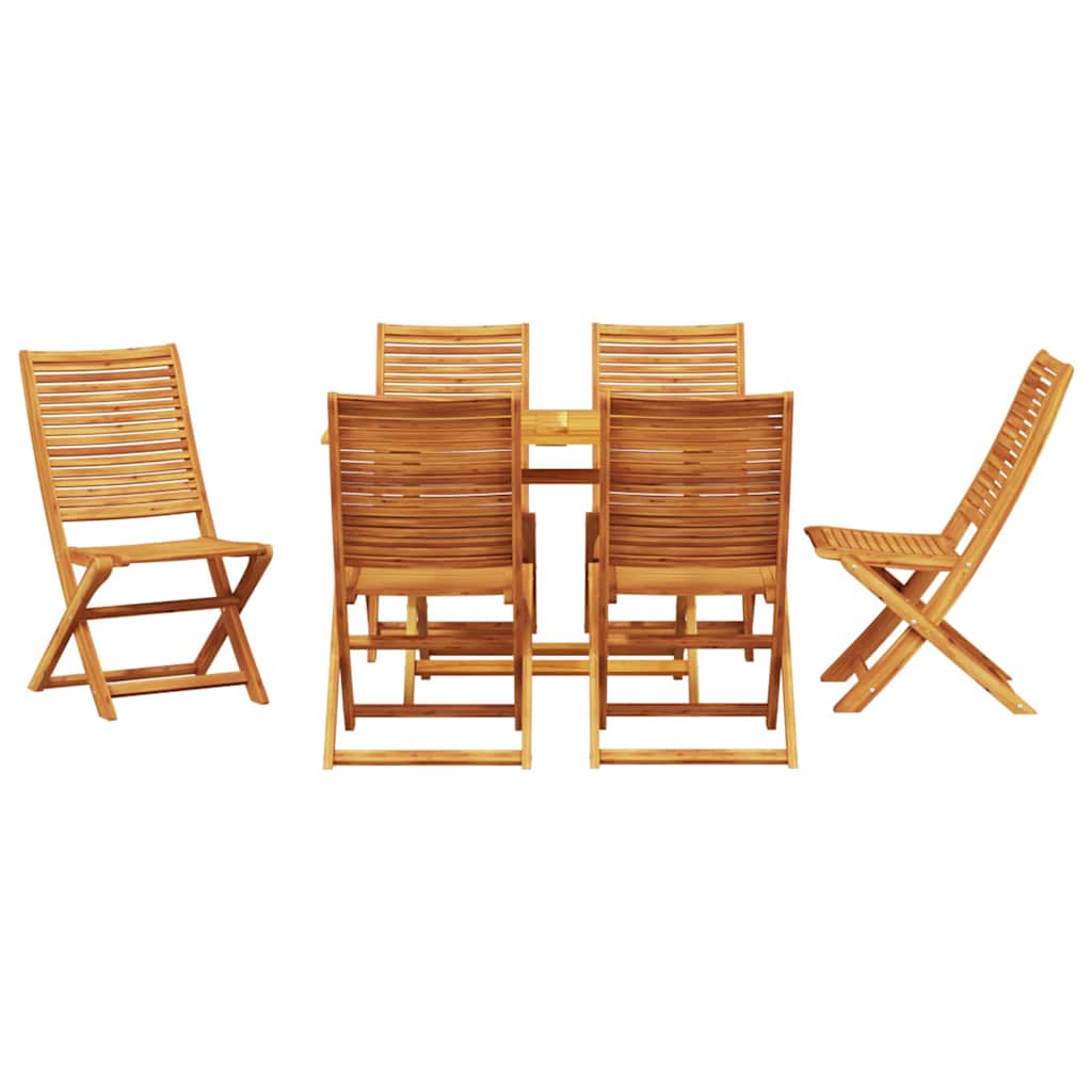 Garten Essgruppe 7 pcs Braun Akazie Massivholz