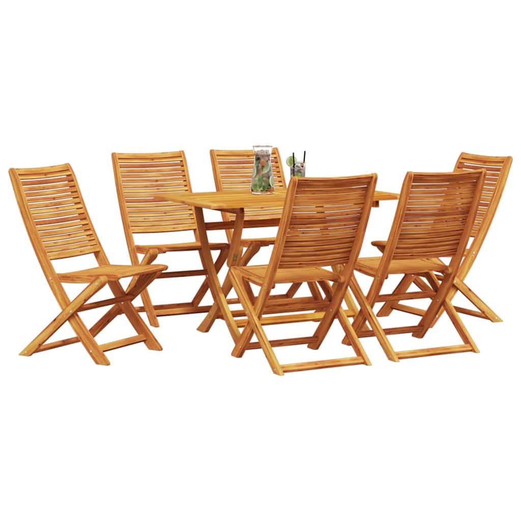 Garten Essgruppe 7 pcs Braun Akazie Massivholz
