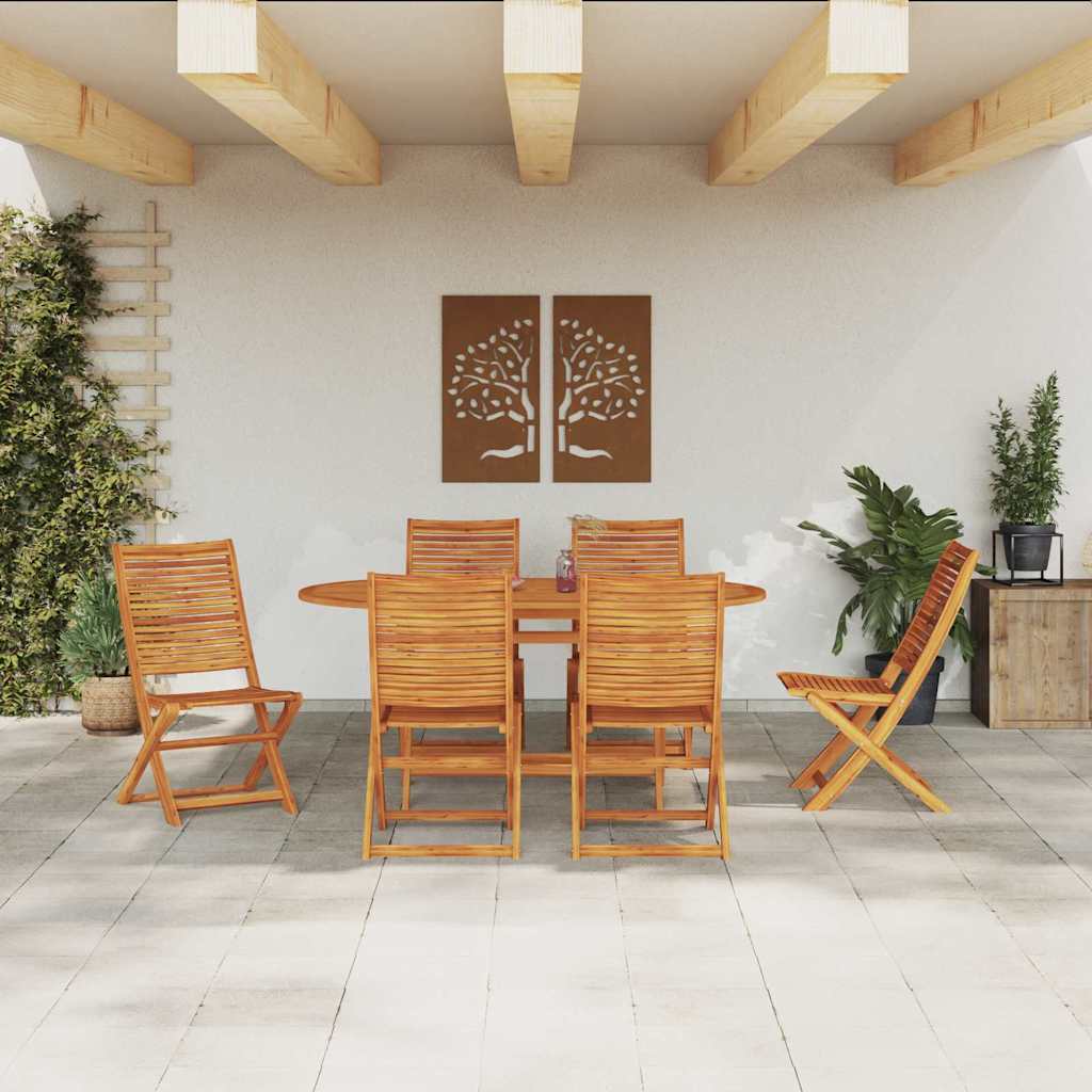 Garten Essgruppe 7 pcs Braun Akazie Massivholz