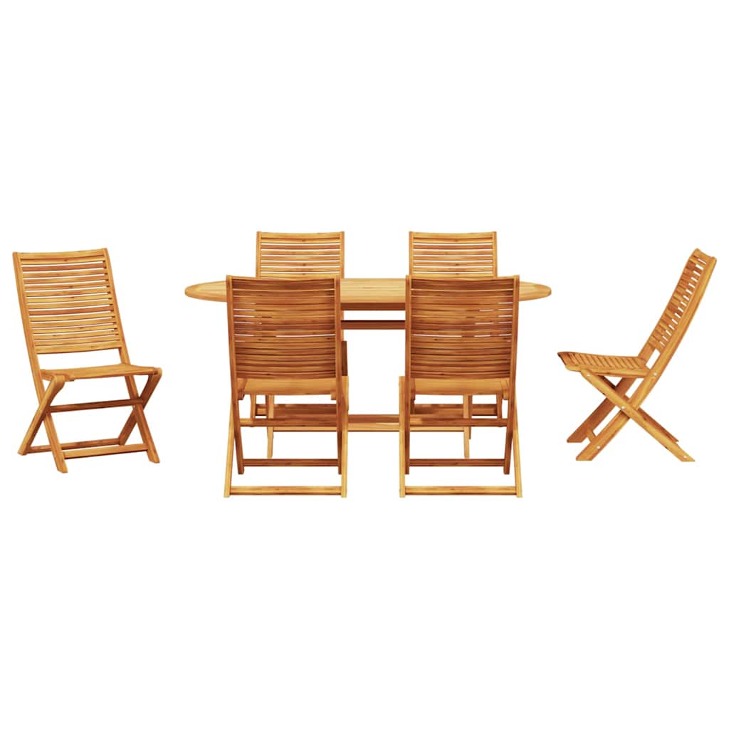 Garten Essgruppe 7 pcs Braun Akazie Massivholz