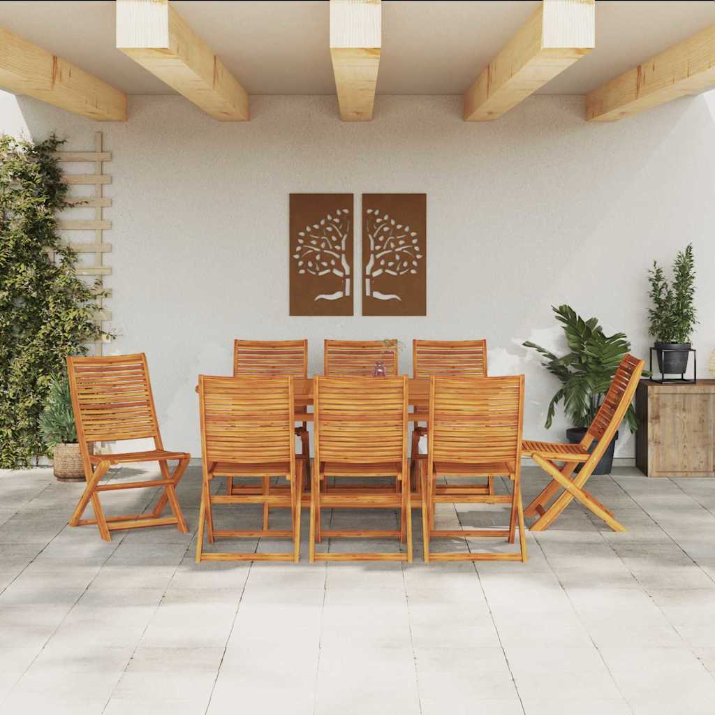 Garten Essgruppe 9 pcs Braun Akazie Massivholz