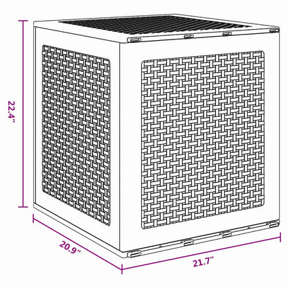 Gartenlagerbox mit Speicher Braun 55 x 53 x 57 cm Polypropylen
