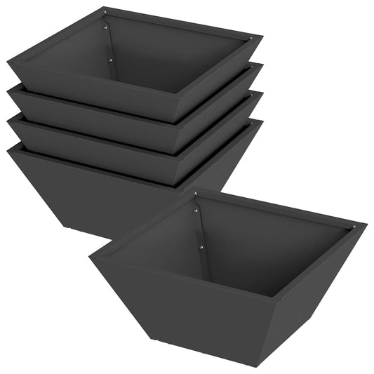 Garten Schüssel Pflanzer 5 pcs Schwarz 35 x 35 x 15 cm Stahl