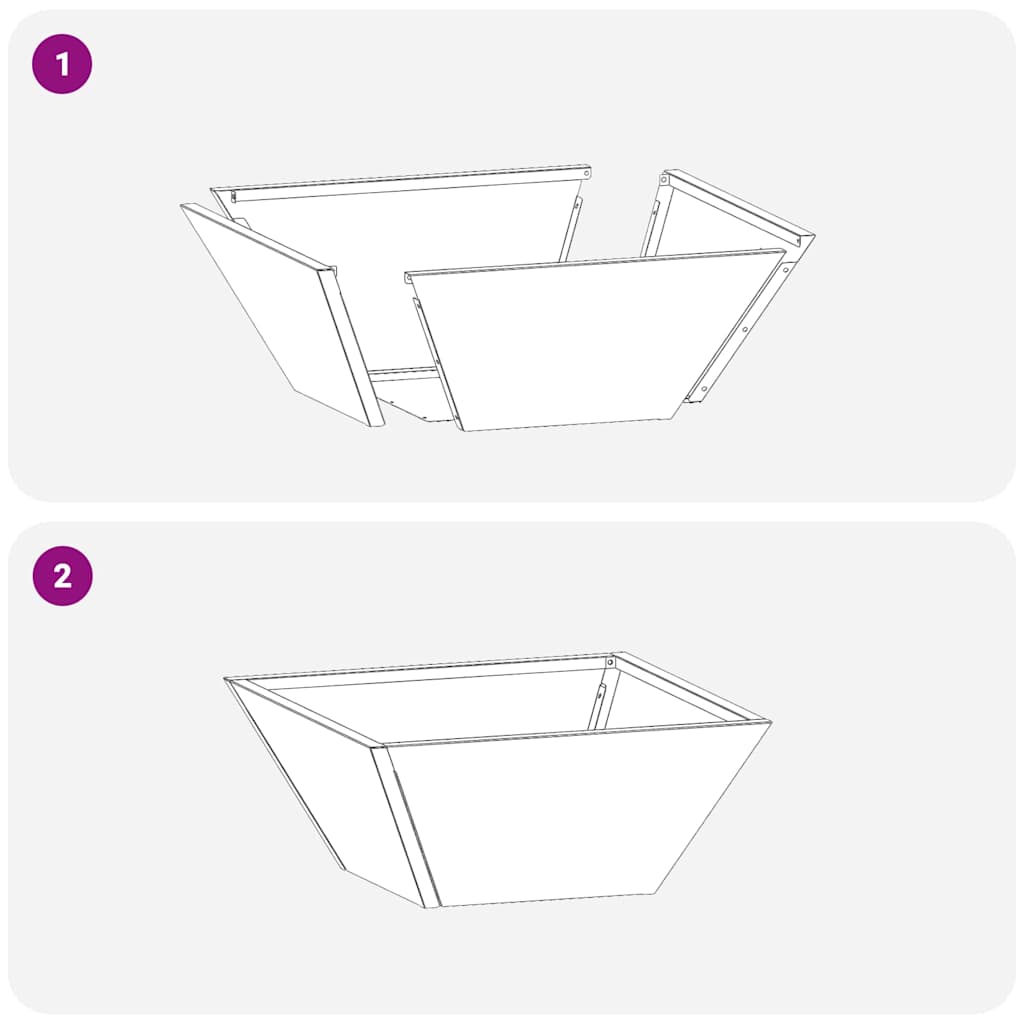 Garten Schüssel Pflanzer 5 pcs Weiß 35 x 35 x 15 cm Stahl