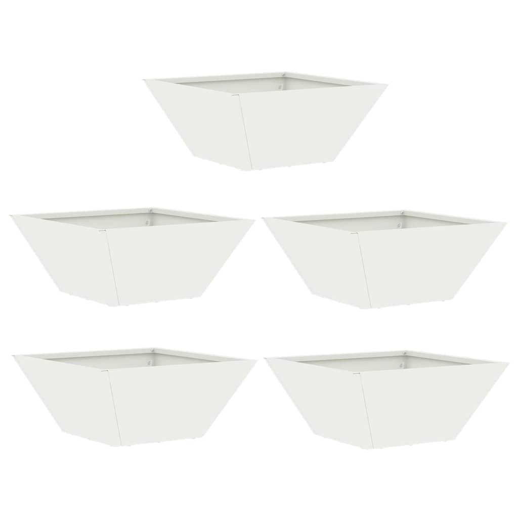 Garten Schüssel Pflanzer 5 pcs Weiß 35 x 35 x 15 cm Stahl