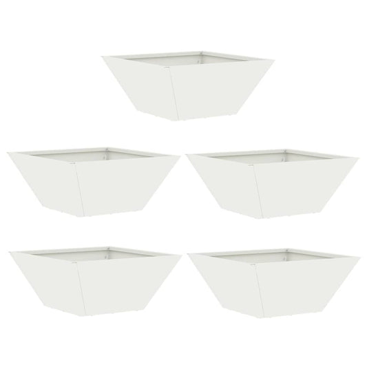 Garten Schüssel Pflanzer 5 pcs Weiß 35 x 35 x 15 cm Stahl